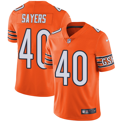 Nike Bears #40 Gale Sayers Orange Men's Stitched NFL Limited Rush Jersey